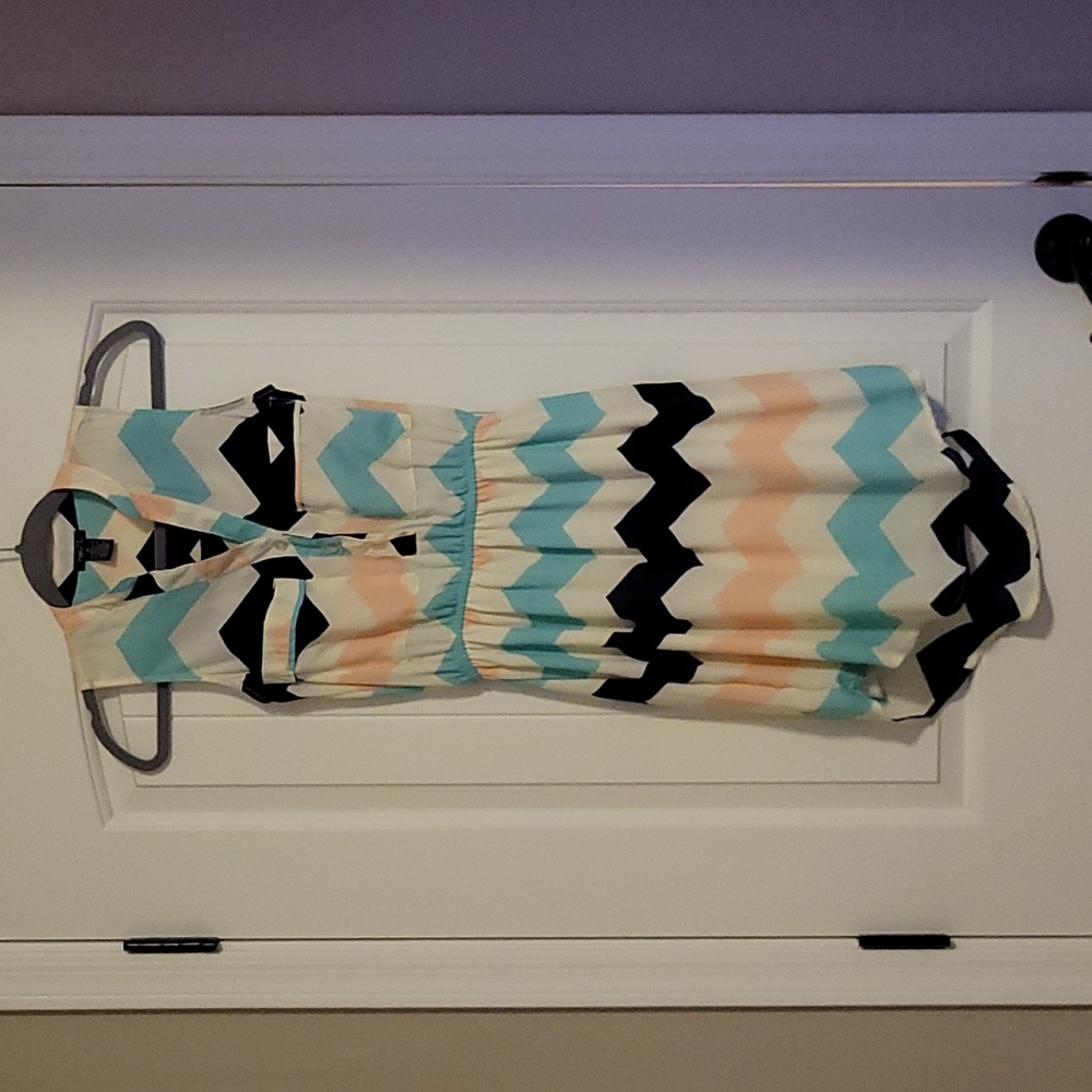 Chevron chiffon dress XS